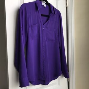 Express portifino shirt purple long sleeve